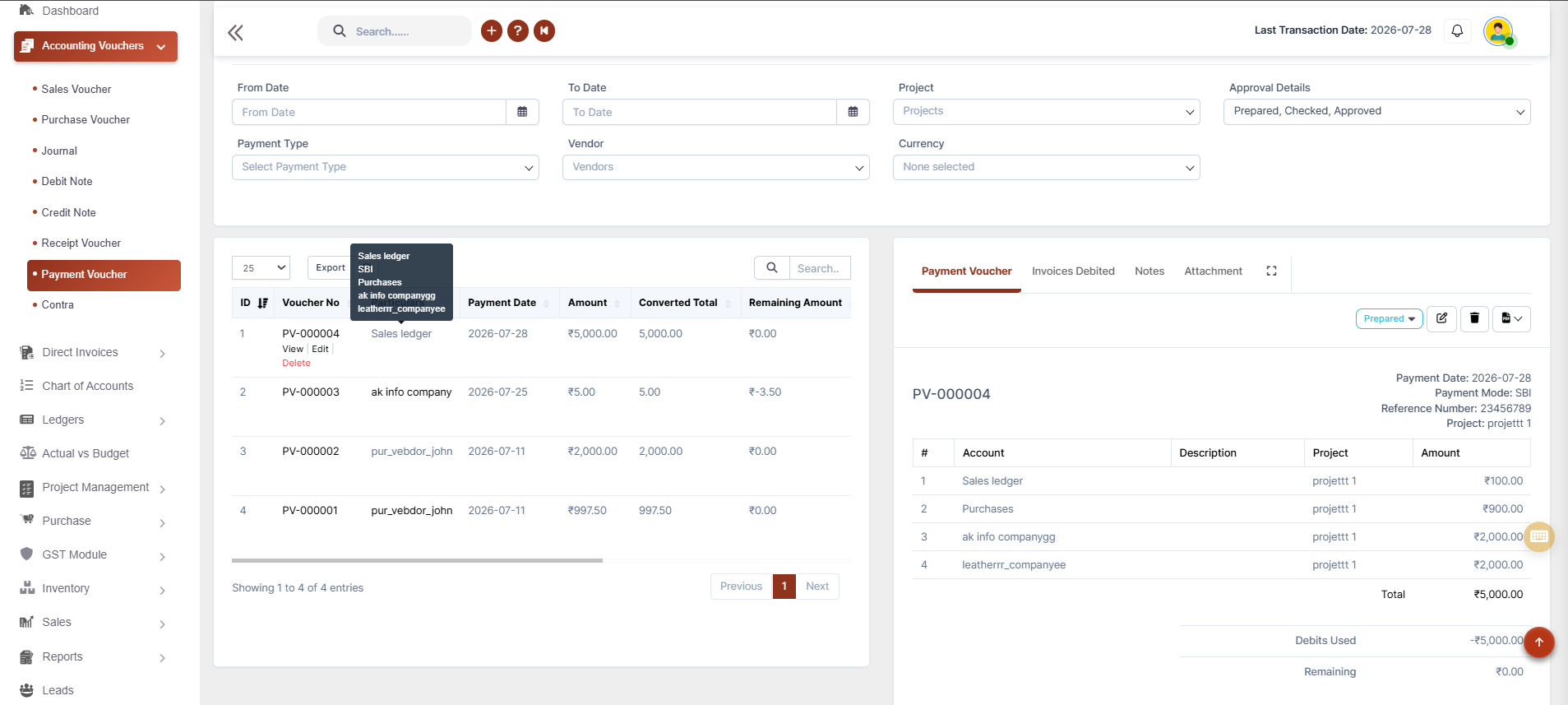 Multi-Payment & Receipt Accounting Software