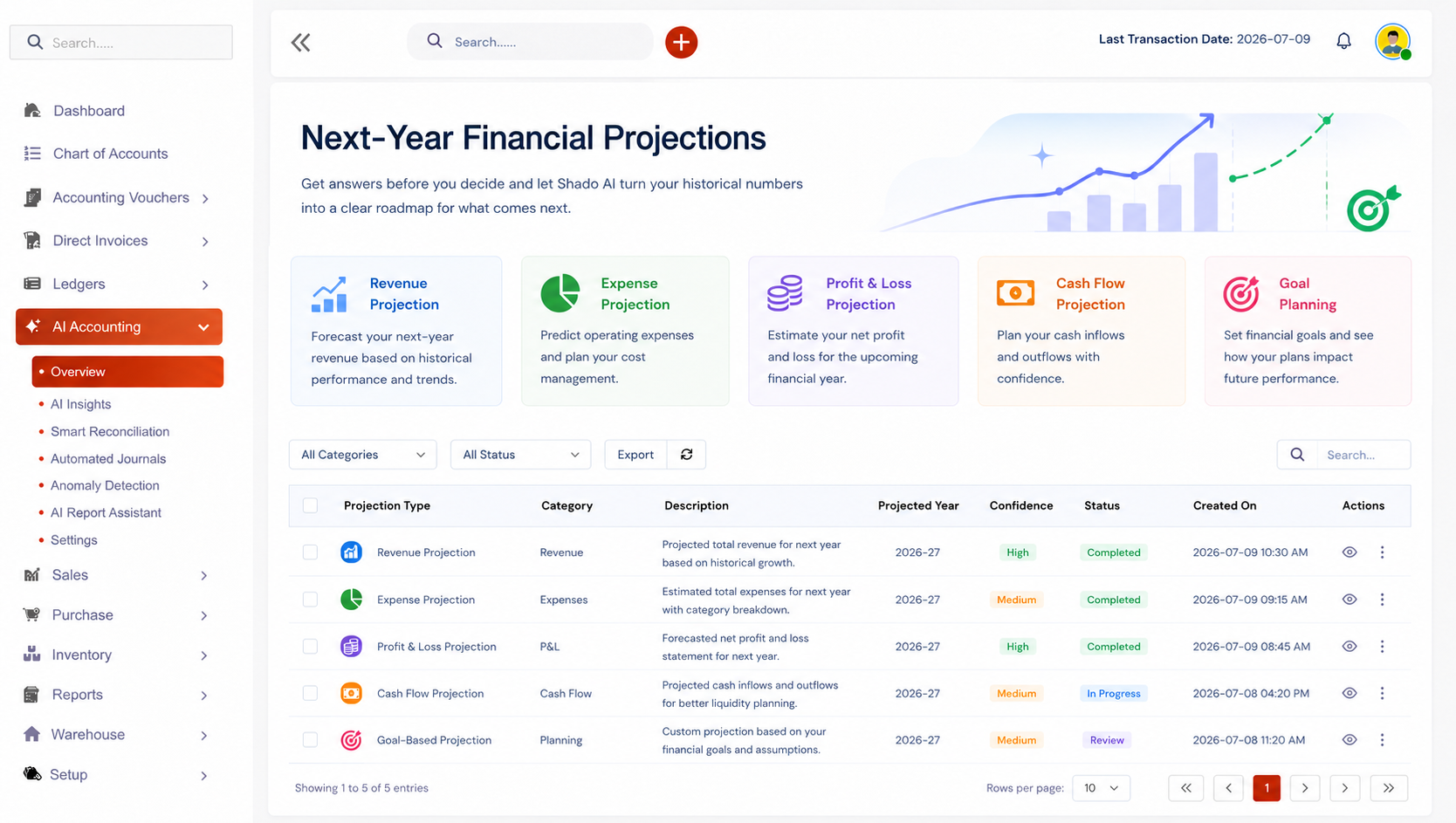 Next-Year Financial Projections