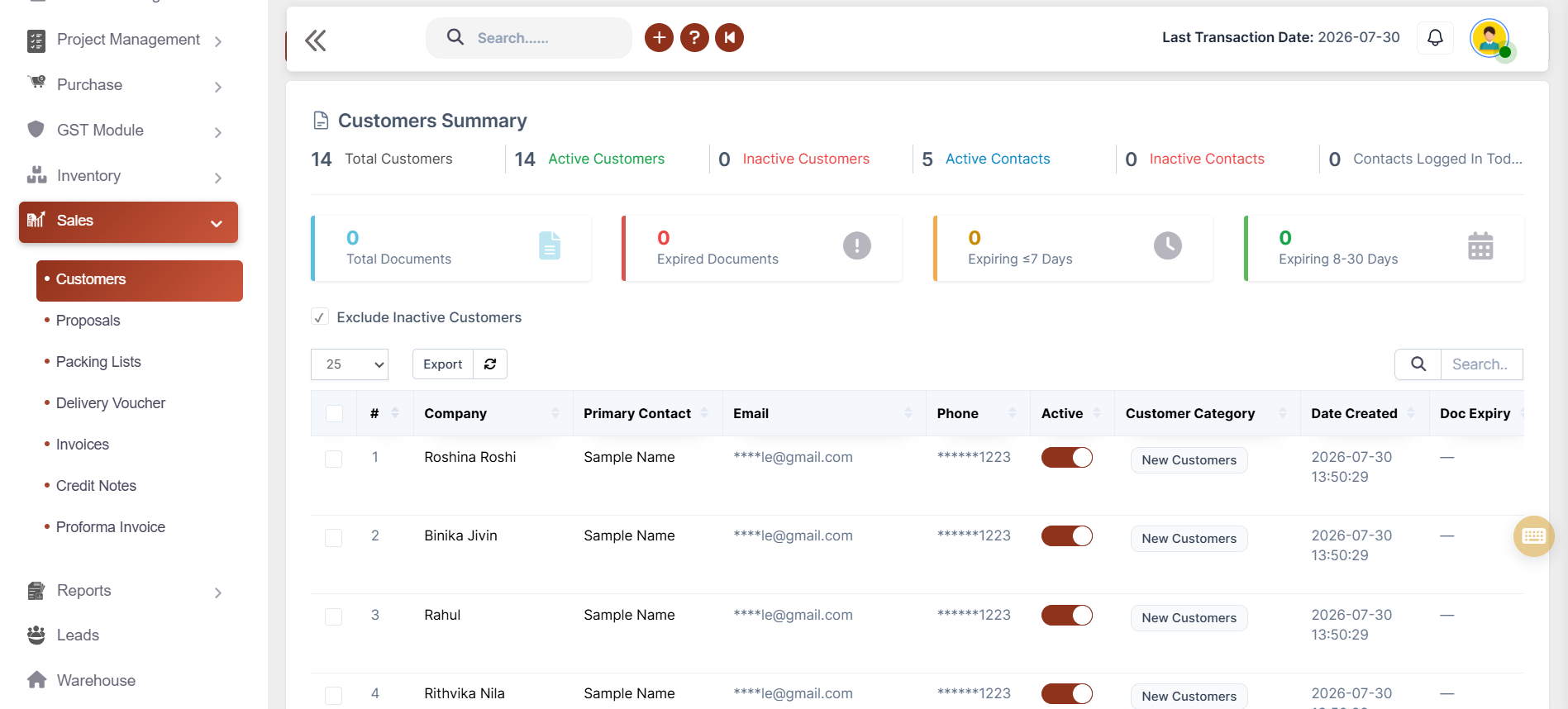 Customer and vendor management
